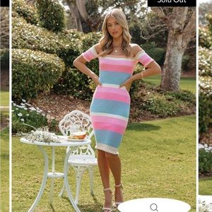 Vici off the Shoulder Stripe Dress